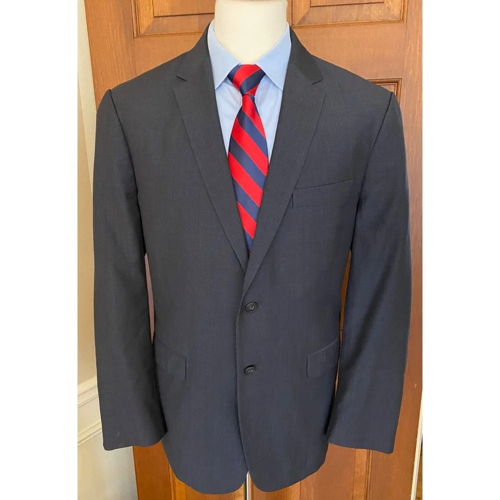 Jos. A. Bank Slim Fit Wool Sport Coat Men 44R Dark Gray Two-Button Jacket Blazer